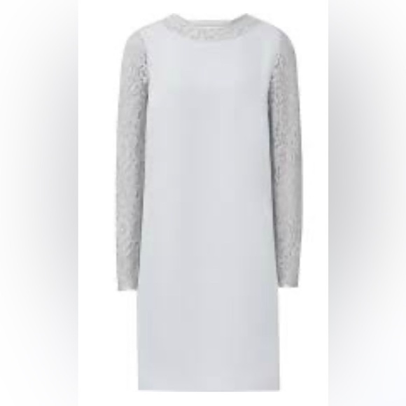 ✨⚡️💥Reiss lace sleeve zipper open exposed back shift dress Sz US 10 - Picture 13 of 14